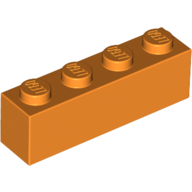 Lego kostka (kostička) 1x4, oranžová (4118827)